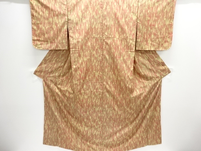 JAPANESE KIMONO / SILK / OSHIMA TSUMUGI / DYED / ABSTRACT PATTERN
